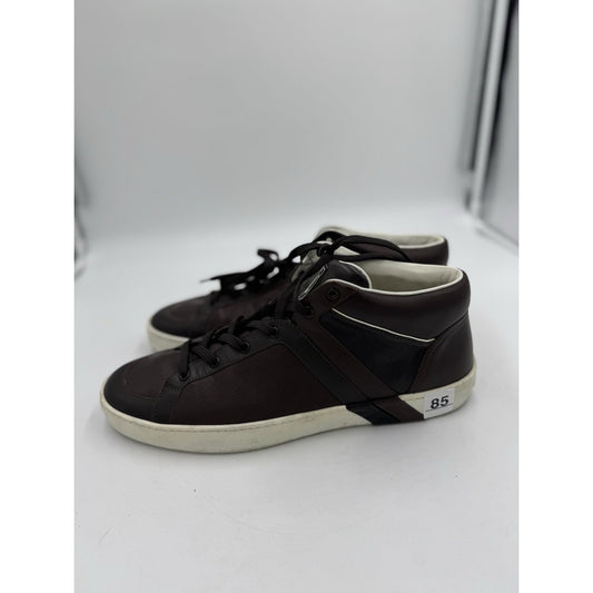 Men's Louis Vuitton Brown Leather Damier Sneakers US 8.5
