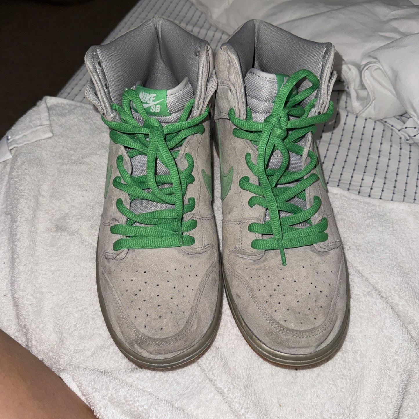 Nike SB Dunk High “Silver Box” Metallic Silver/Green 313171-039 2016 Size 11