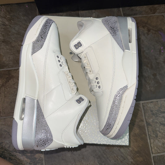 Size 8 CK9246-100 Wmns Air Jordan 3 Retro Sail/cement Gray