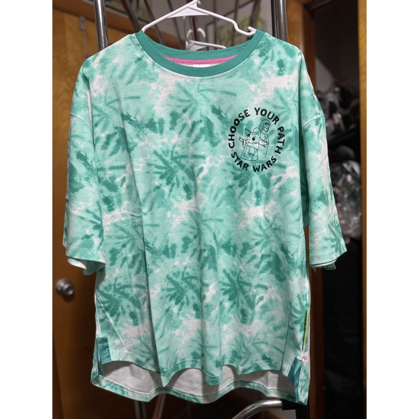 XL New DISNEY Star Wars Mandalorian Grogu Shirt 'Choose Your Path' Tie Dye