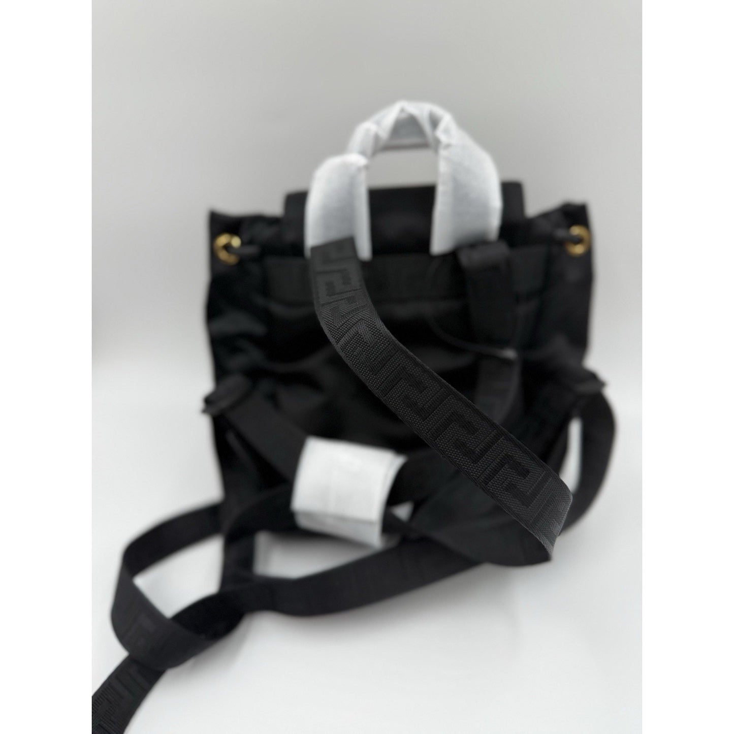 Versace Mini Nylon Medusa Drawstring Backpack Bag