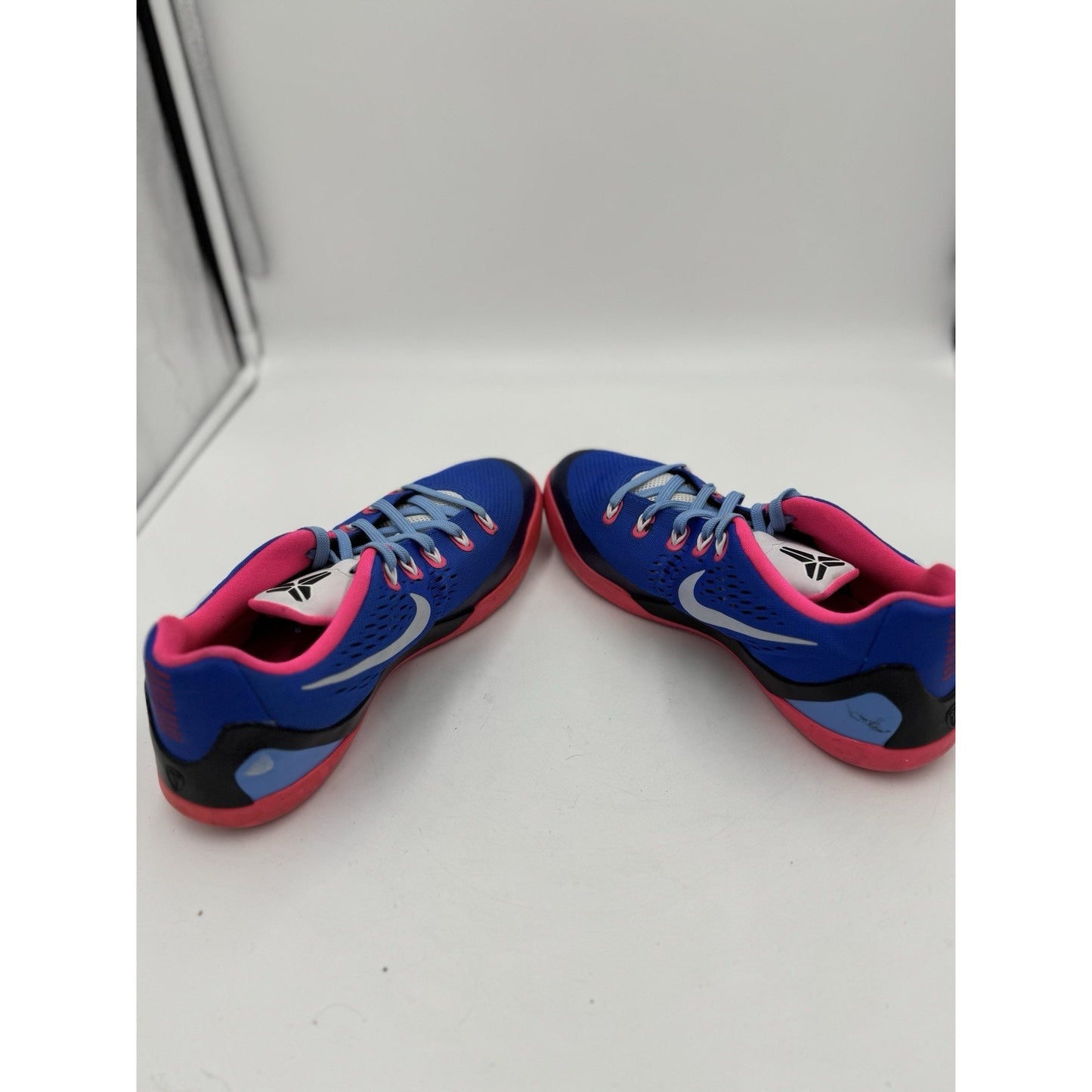 Vtg NIKE Youth KOBE IX 9 EM White HYPER PINK COBALT 653593 600 sz 7Y Women 8.5