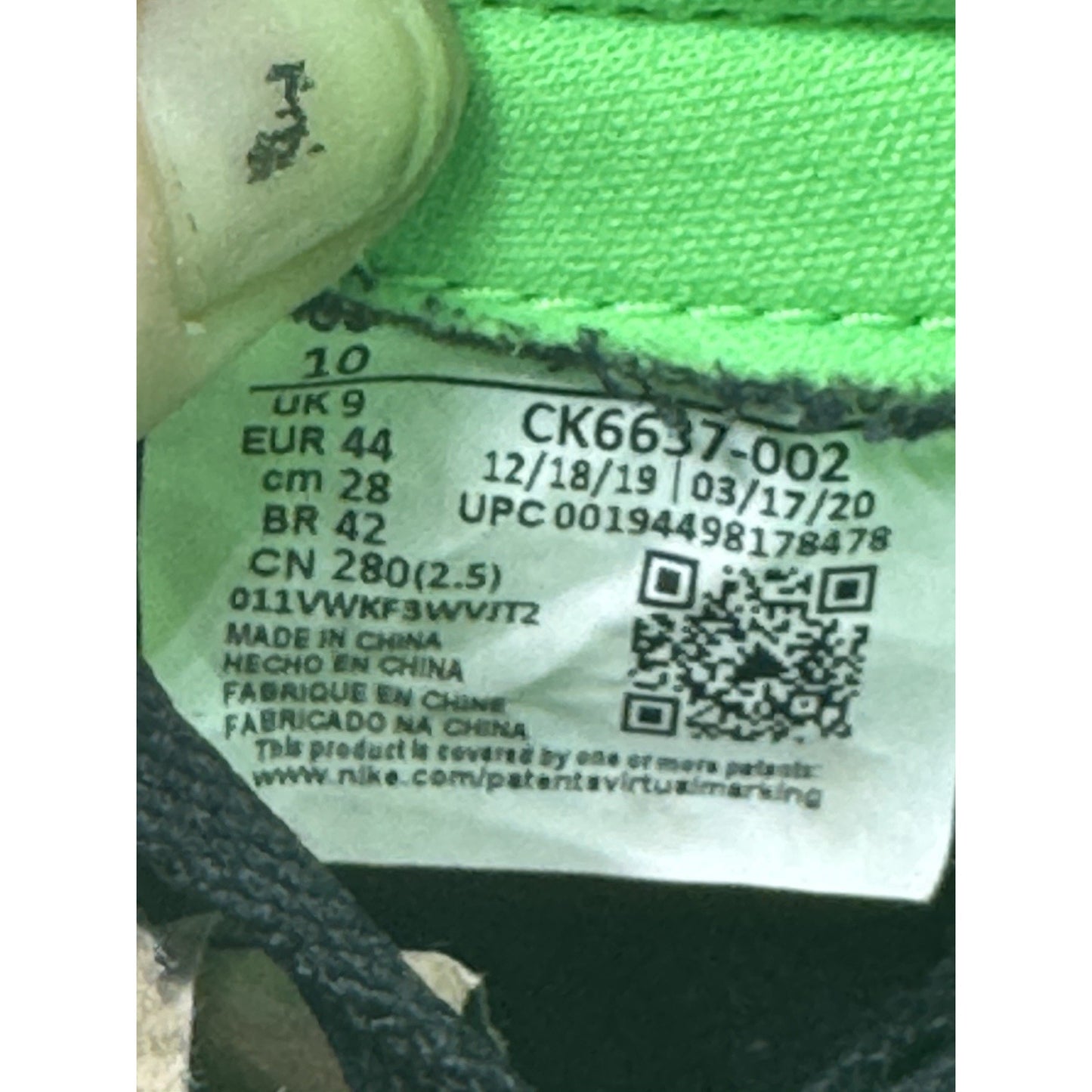 Size 10 - Air Jordan 1 Zoom High Zen Green