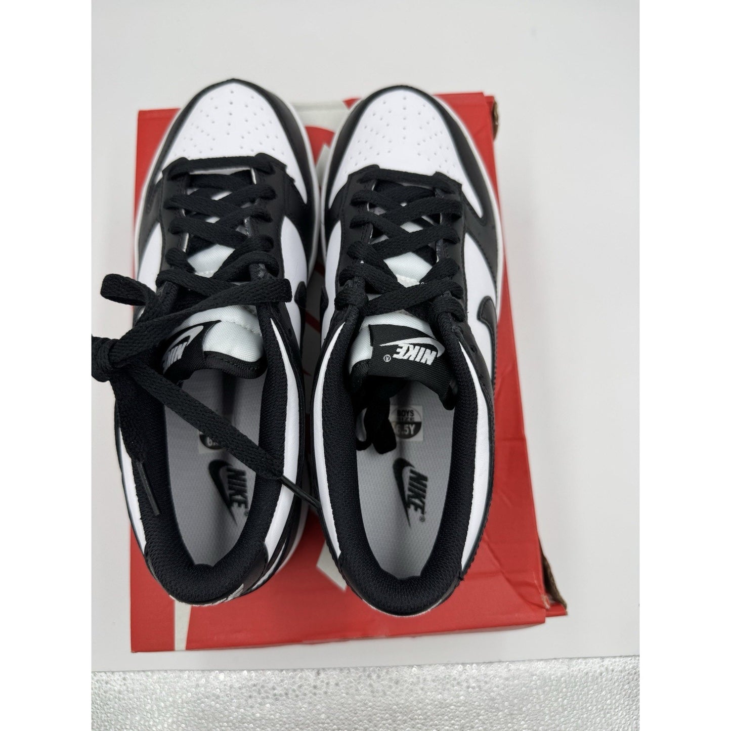Size 6.5Y - Dunk Low GS Black white Leather (CW1590-100) bs876