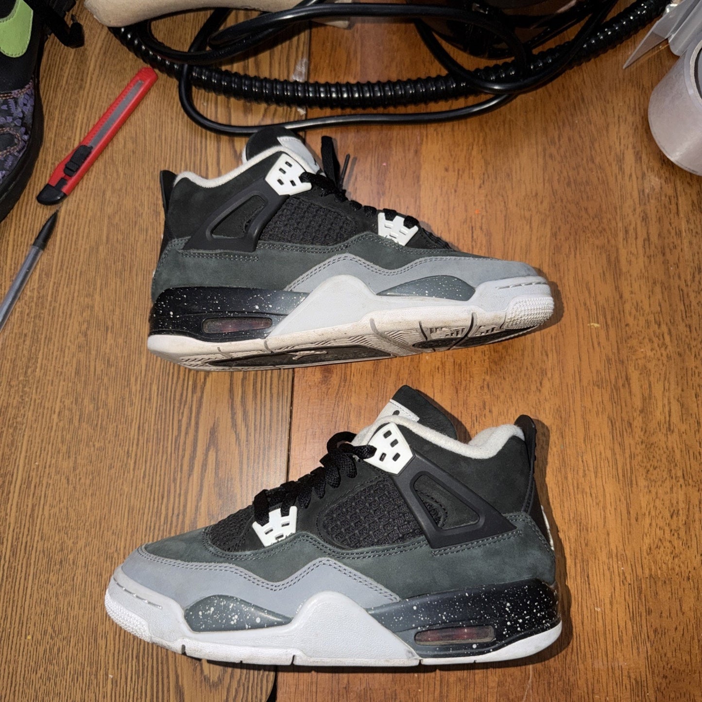 Jordan 4 Retro "Fear" (GS) Kids' Shoes 4YBlack/White-Anthracite FQ8213-002