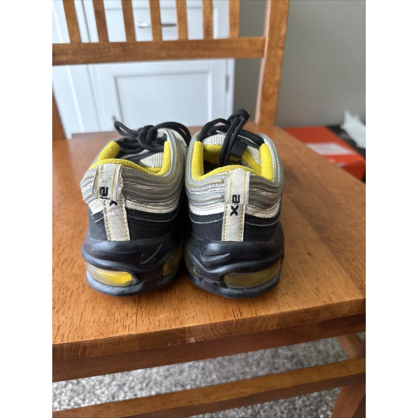 Nike Air Max 97 BLACK/WHITE AMARILLO 921522 005 Youth Sz 5Y Pittsburgh Steelers NBS209