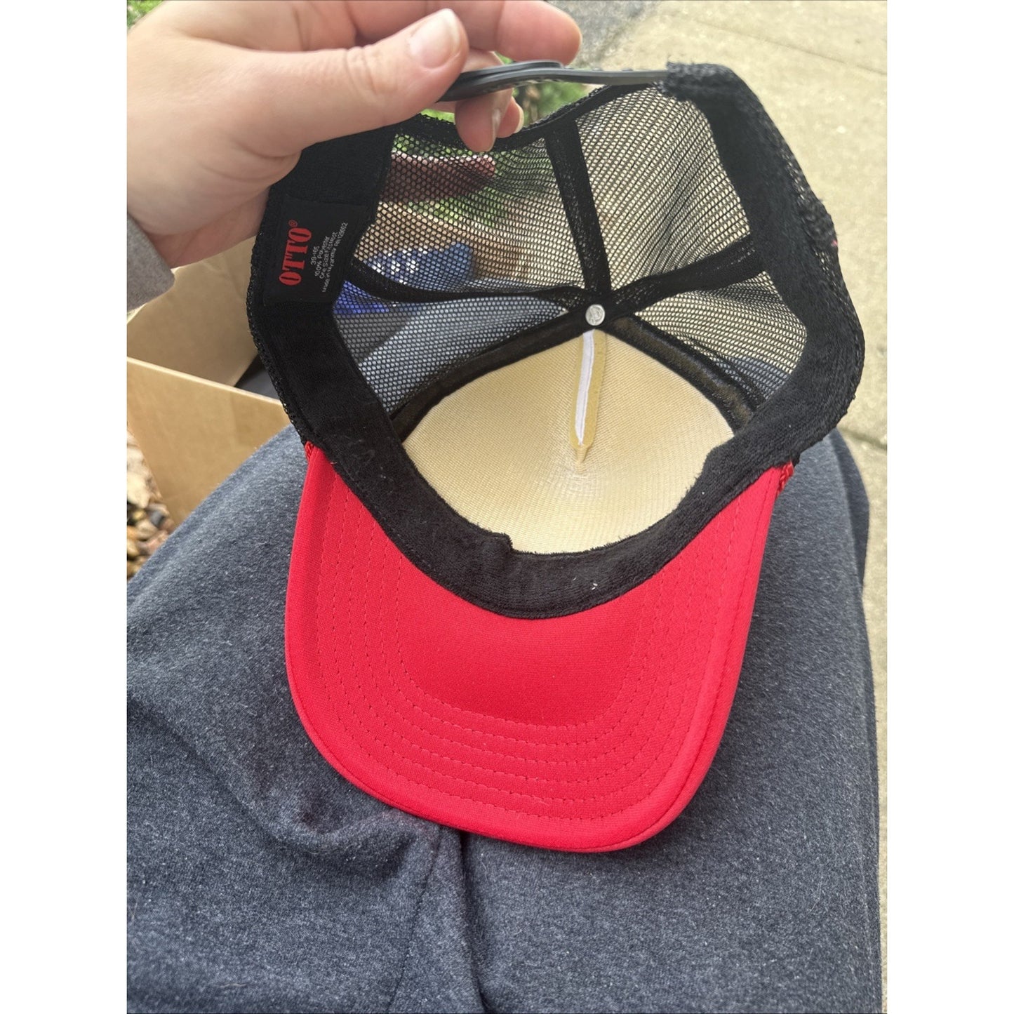 Buck City Sammies Hat White Red Snapback Mesh