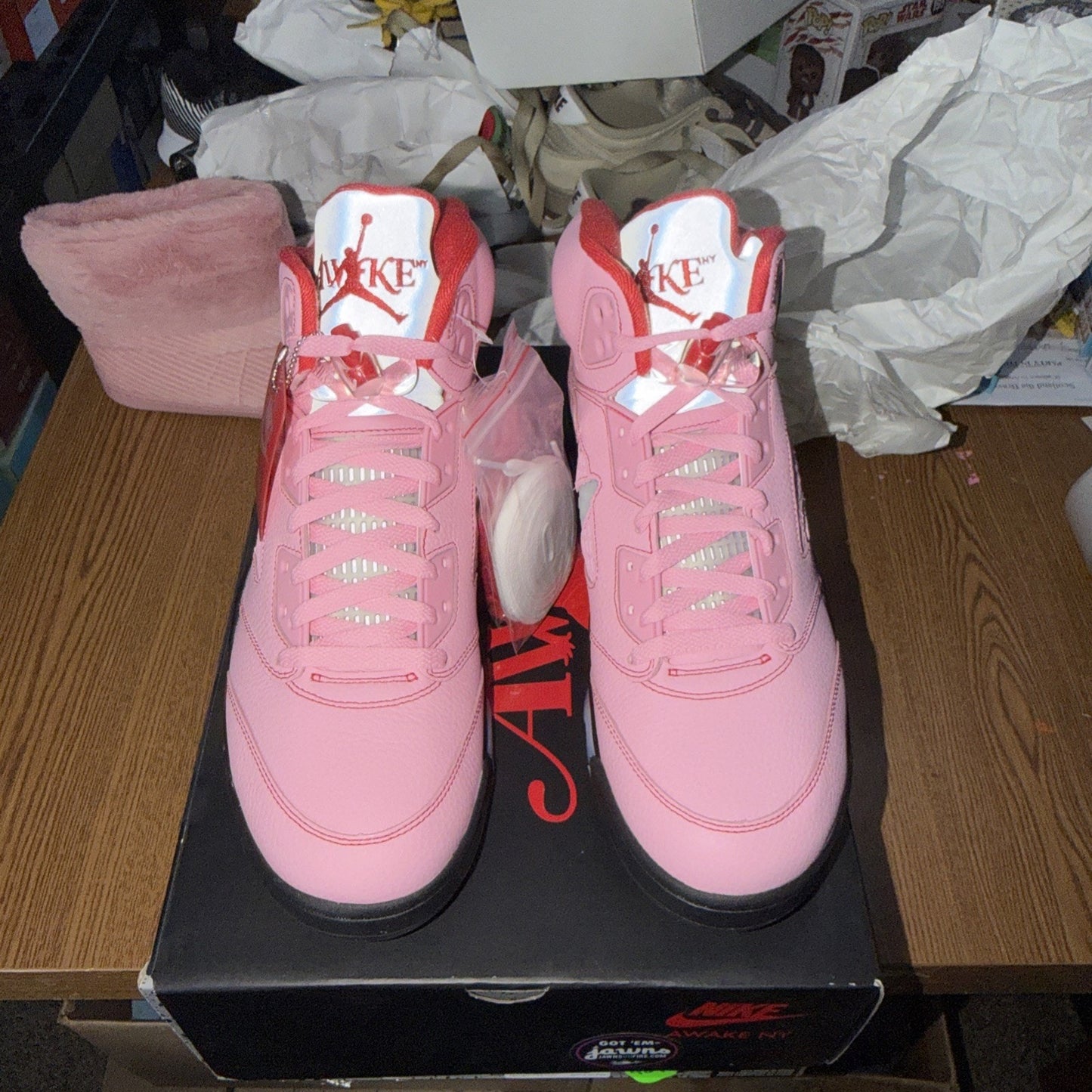 Nike Awake NY/Air Jordan 5 Retro Bubblegum Pink Size 13 DV4982-600 New With Box
