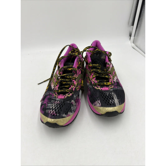 ASICS Gel Noosa Tri 10 Running Shoes Women's Size 7 Hot Pink Black Gold T5M9N