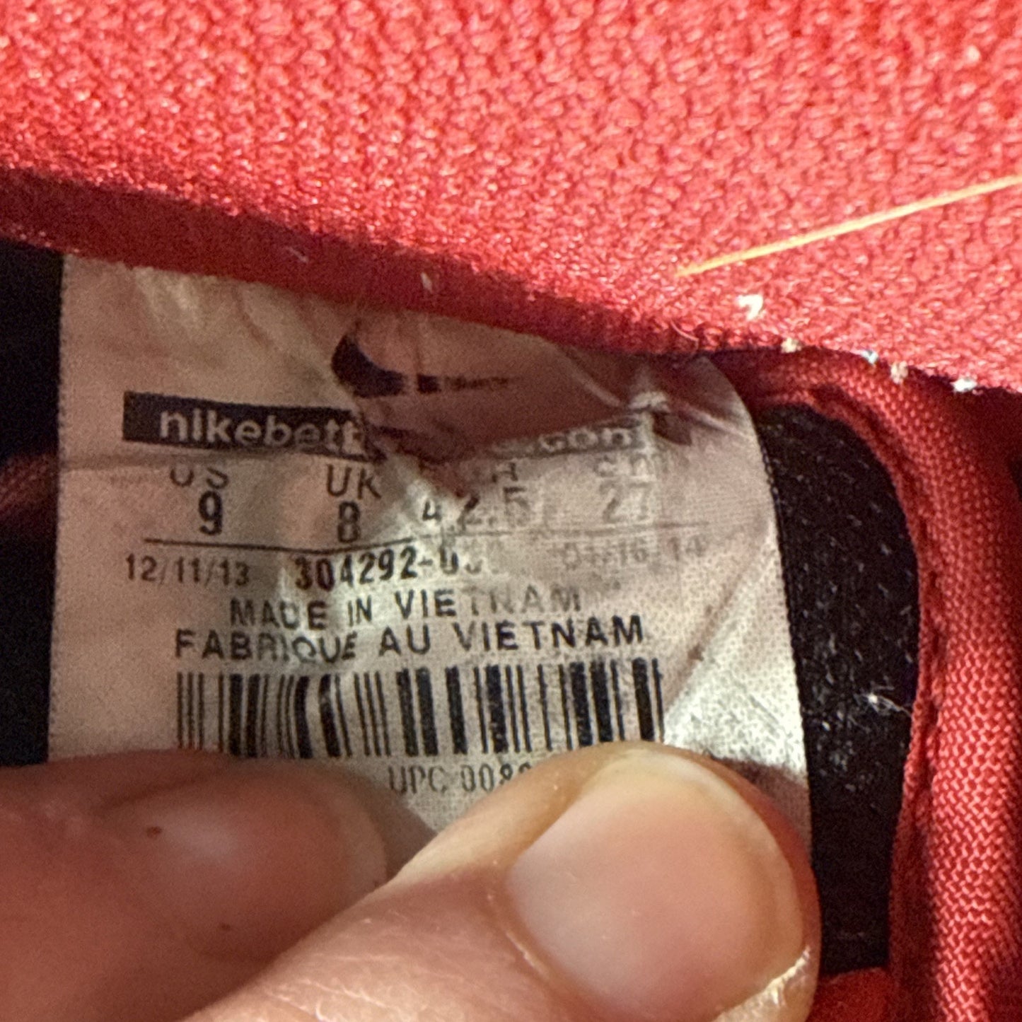 Size 9 Nike 304292-039 Jpack Low Pro Black And Red