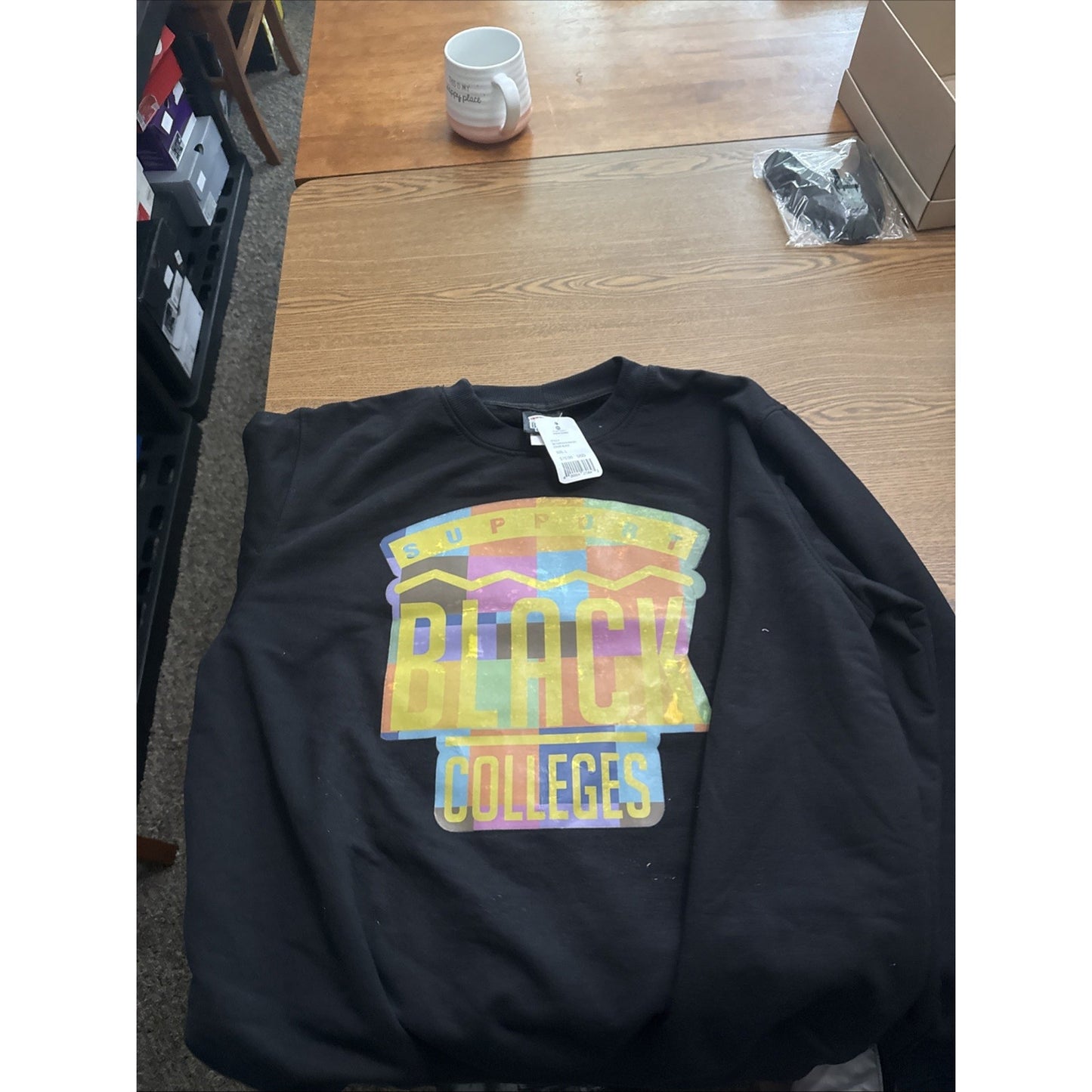 Size L Support Black Colleges Sweatshirt