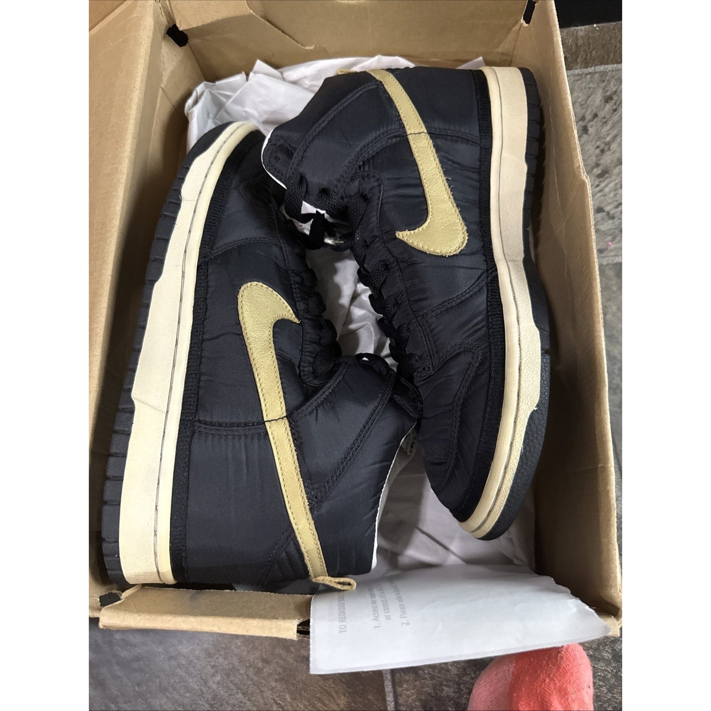 Size 6 Nike Dunk Hi Vandal Premium BLACK GOLD 346113-071 With Original Box