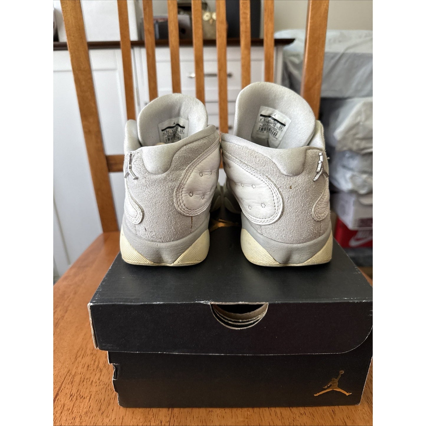 Nike Air Jordan 13 Retro GS White Metallic Silver 310811-100 Size 5.5y BS167