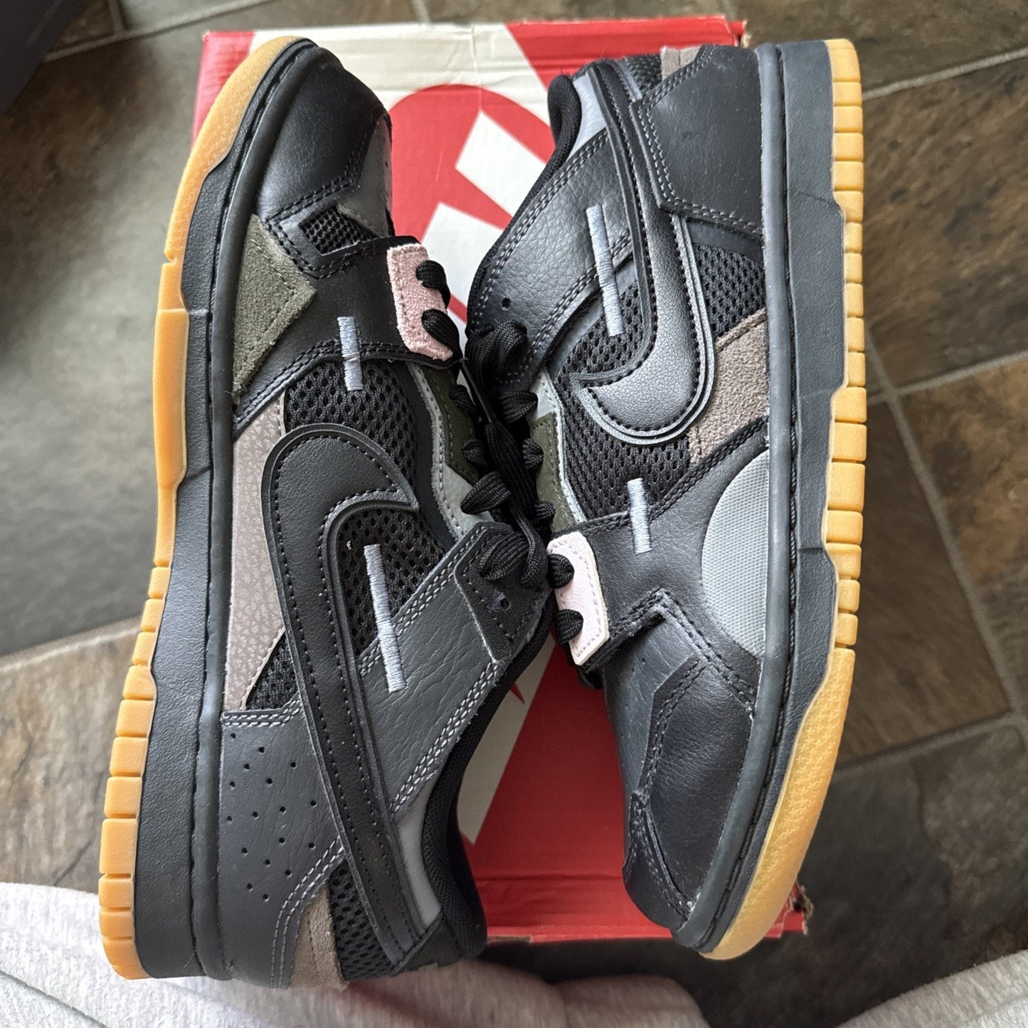 Size 7.5 - Nike Dunk Scrap Low Black