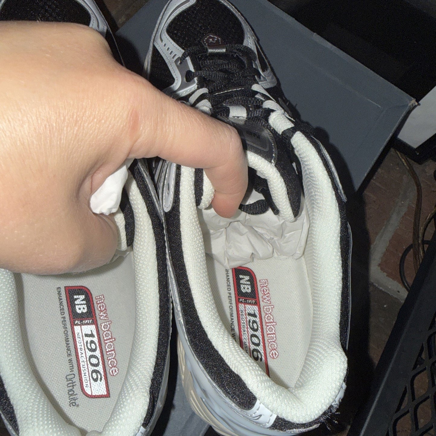 Size 13 - New Balance 1906R White Black