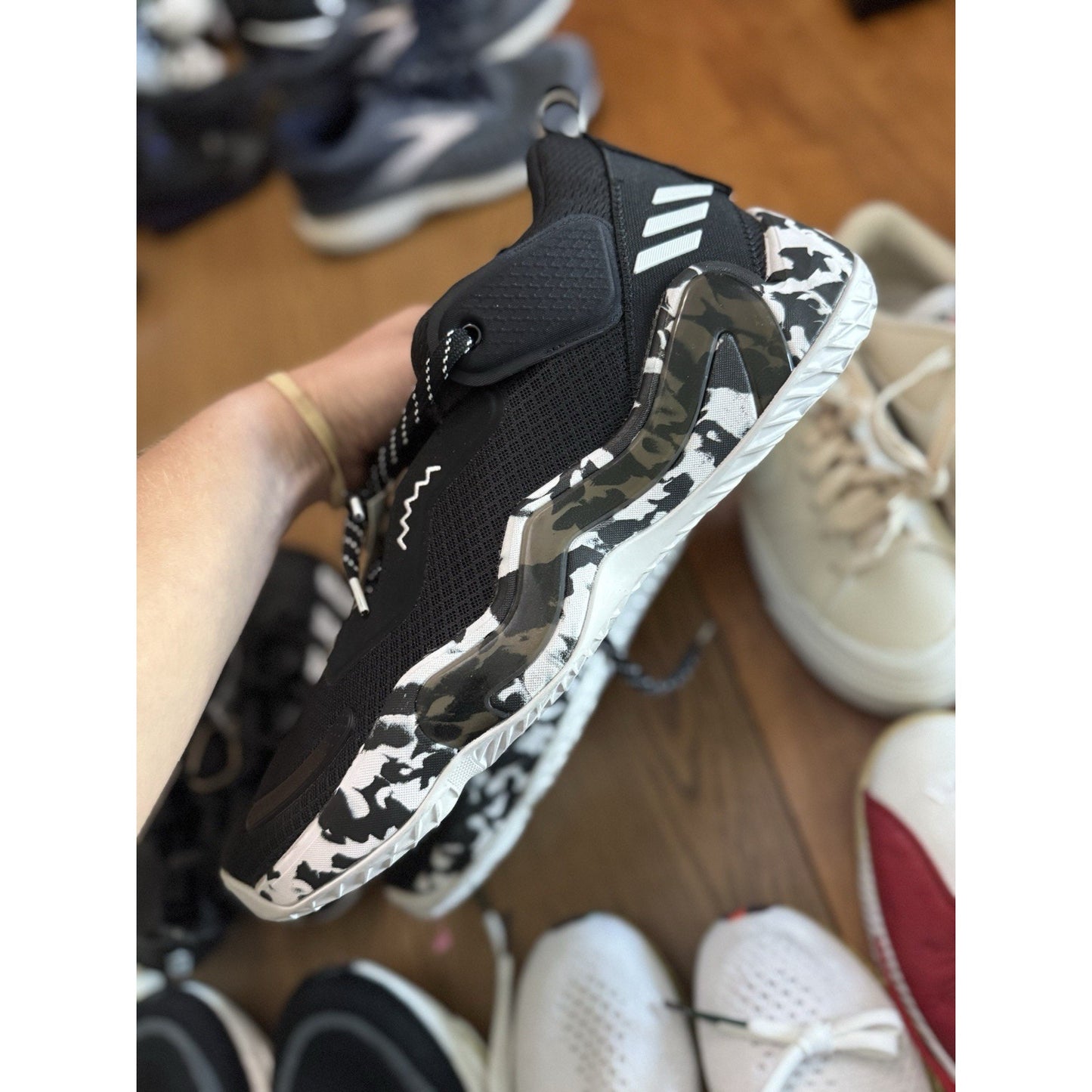 Size 14 - adidas D.O.N. Issue #3 Paint Smudge - Black NBS176