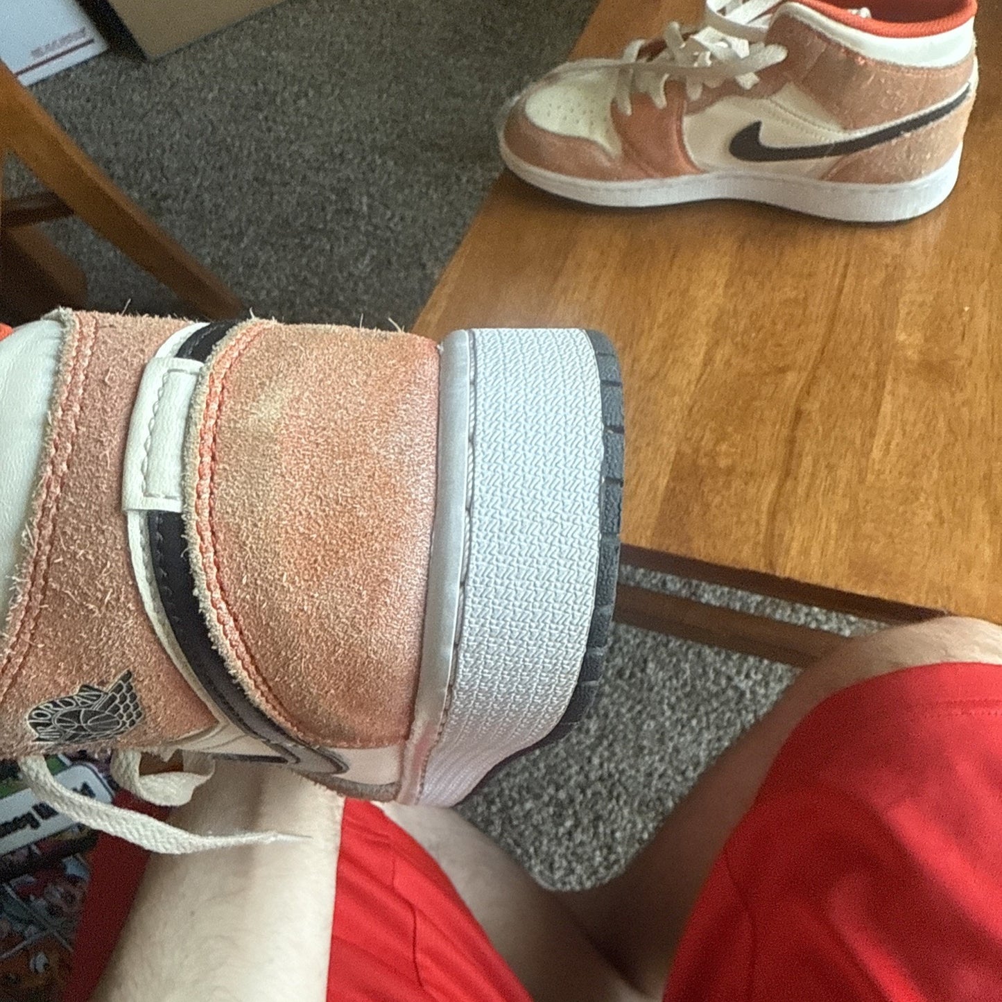 Size 5.5 (GS) - Jordan 1 SE Mid Orange Suede NBS015