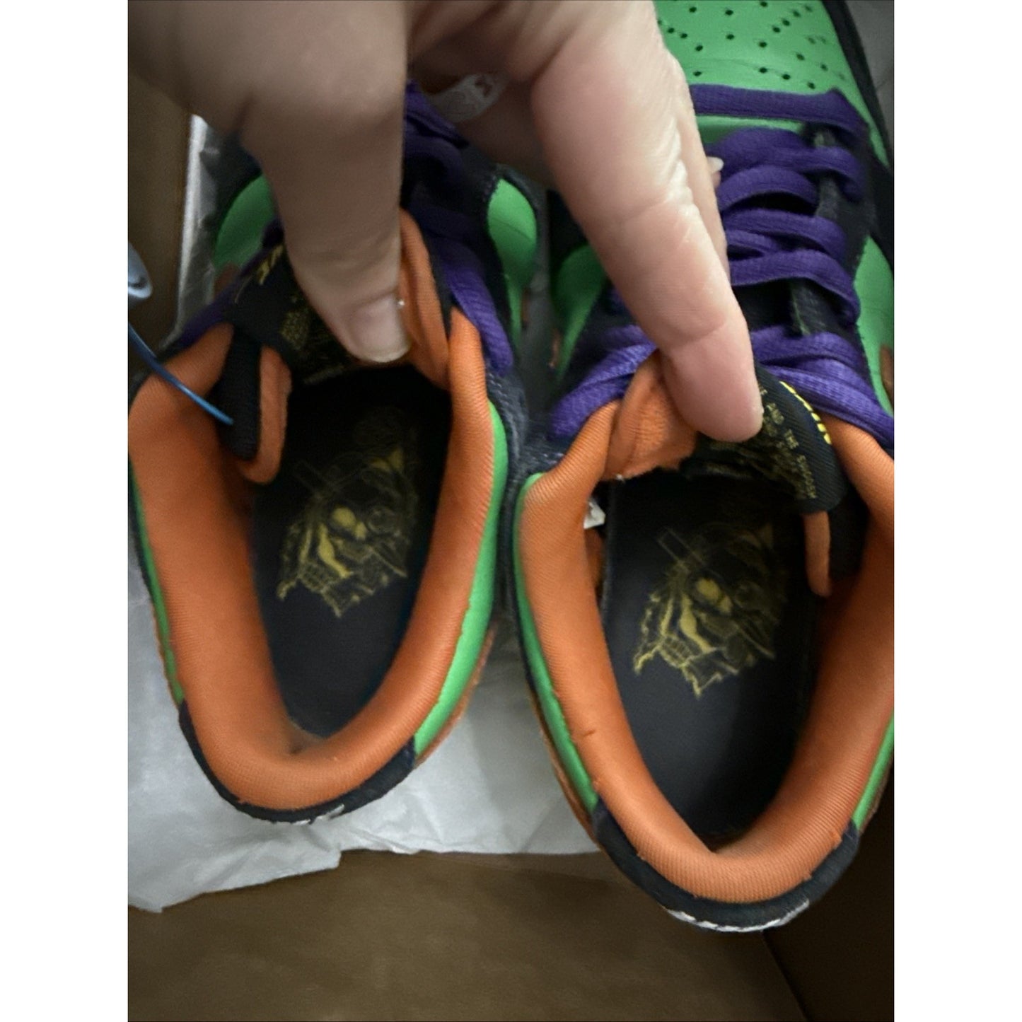 Size 8 - Nike Dunk Premium SB Low Green Spark Hoop Orange Halloween 313170 381