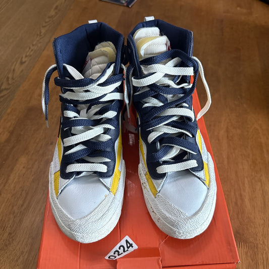 Size 7.5 - Nike sacai x Blazer Mid Maize Navy BS274