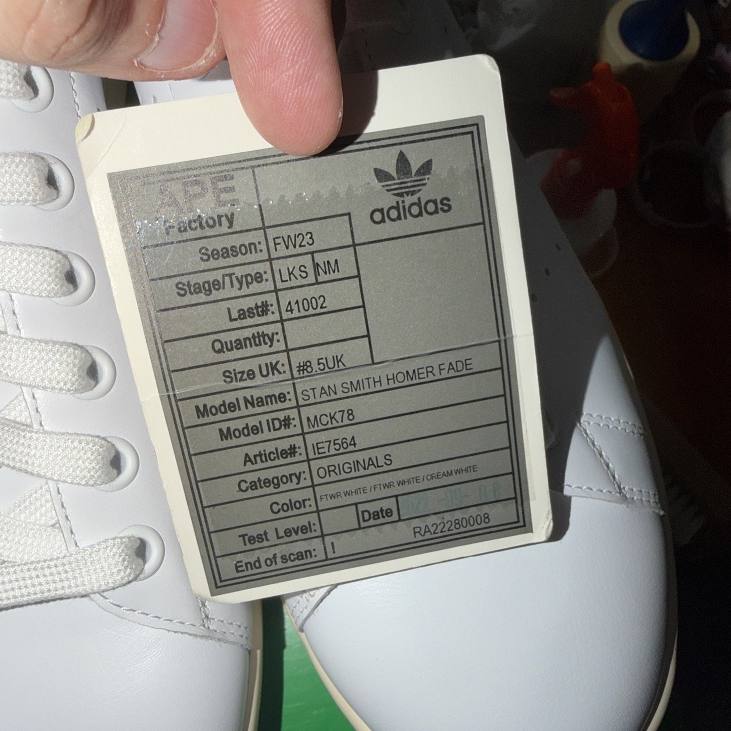 Size 9 Adidas Stan Smith x The Simpsons "Homer Simpson" Sneaker Sample Tagged