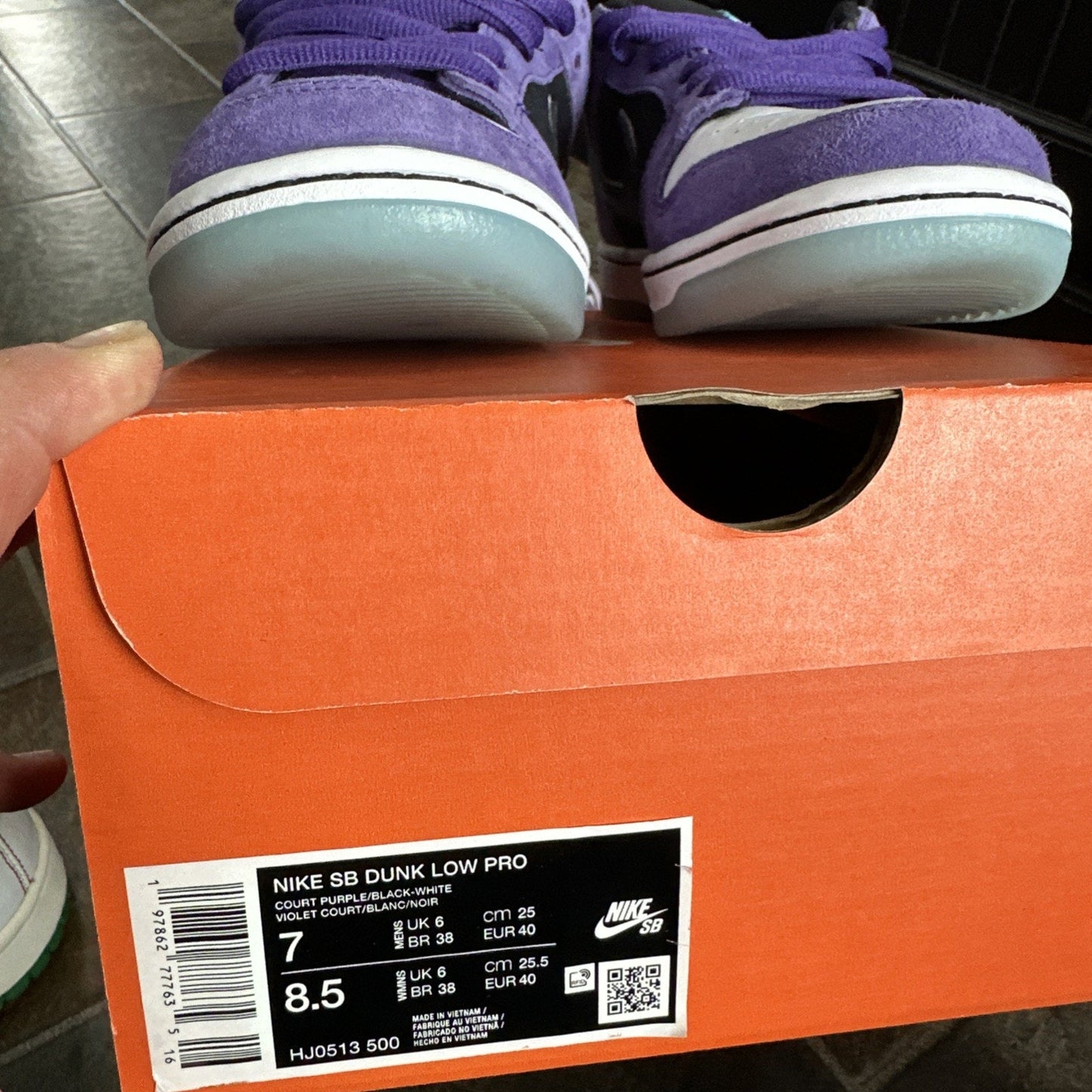 Nike SB Hayley Wilson Dunk Low Purple Court Sneakers Size 7 HJ0513-500