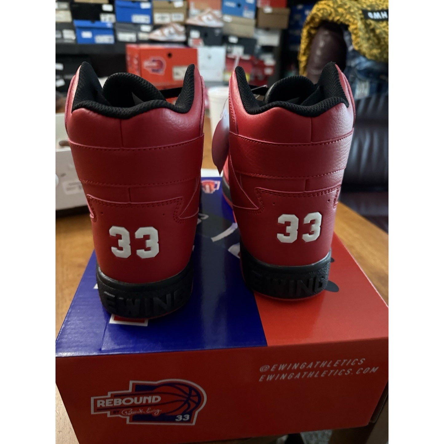 Siz 9.5 Patrick Ewing Orion Non-Strap Red Shoes BS382