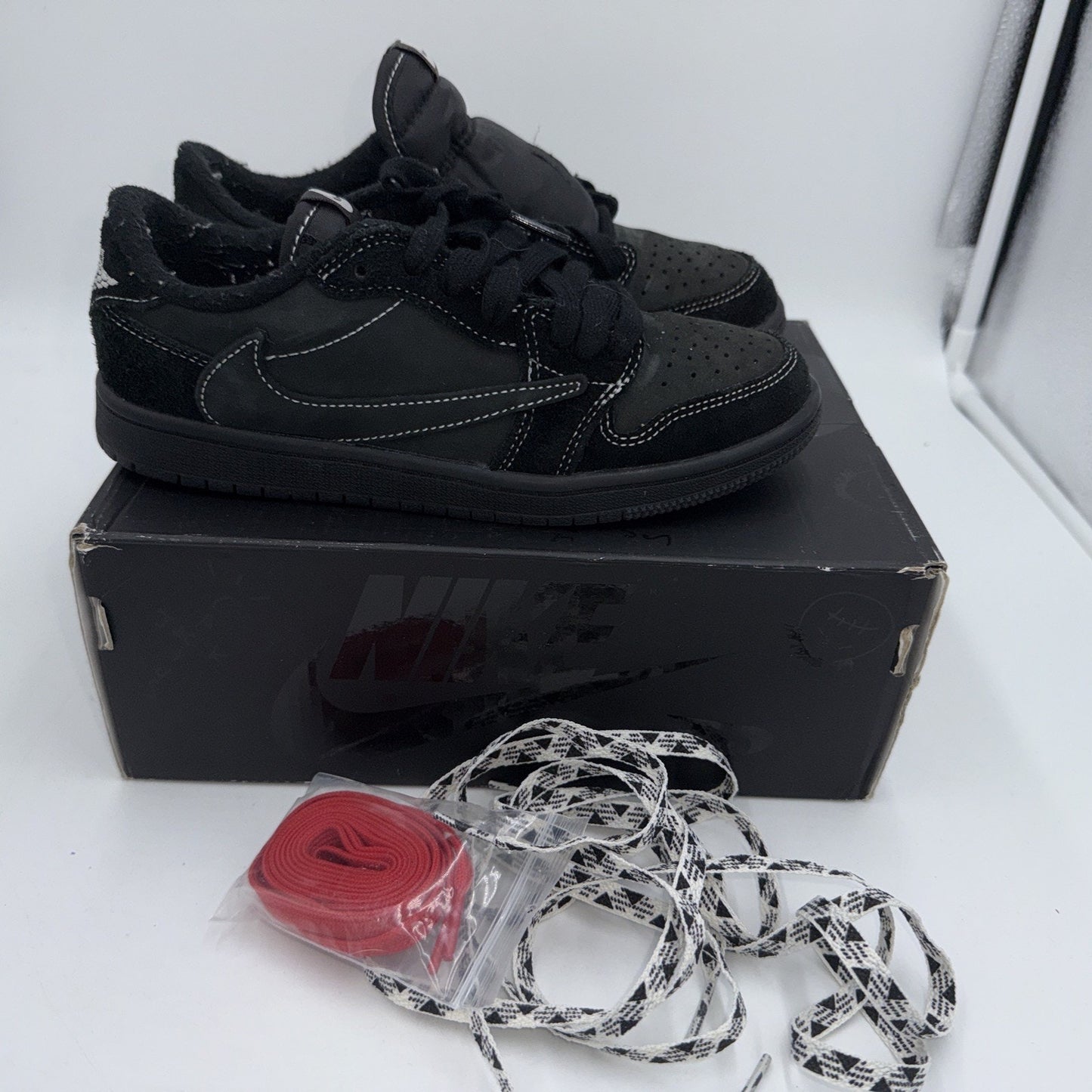 Size 3 (PS) - Jordan 1 OG SP x Travis Scott Low Black Phantom