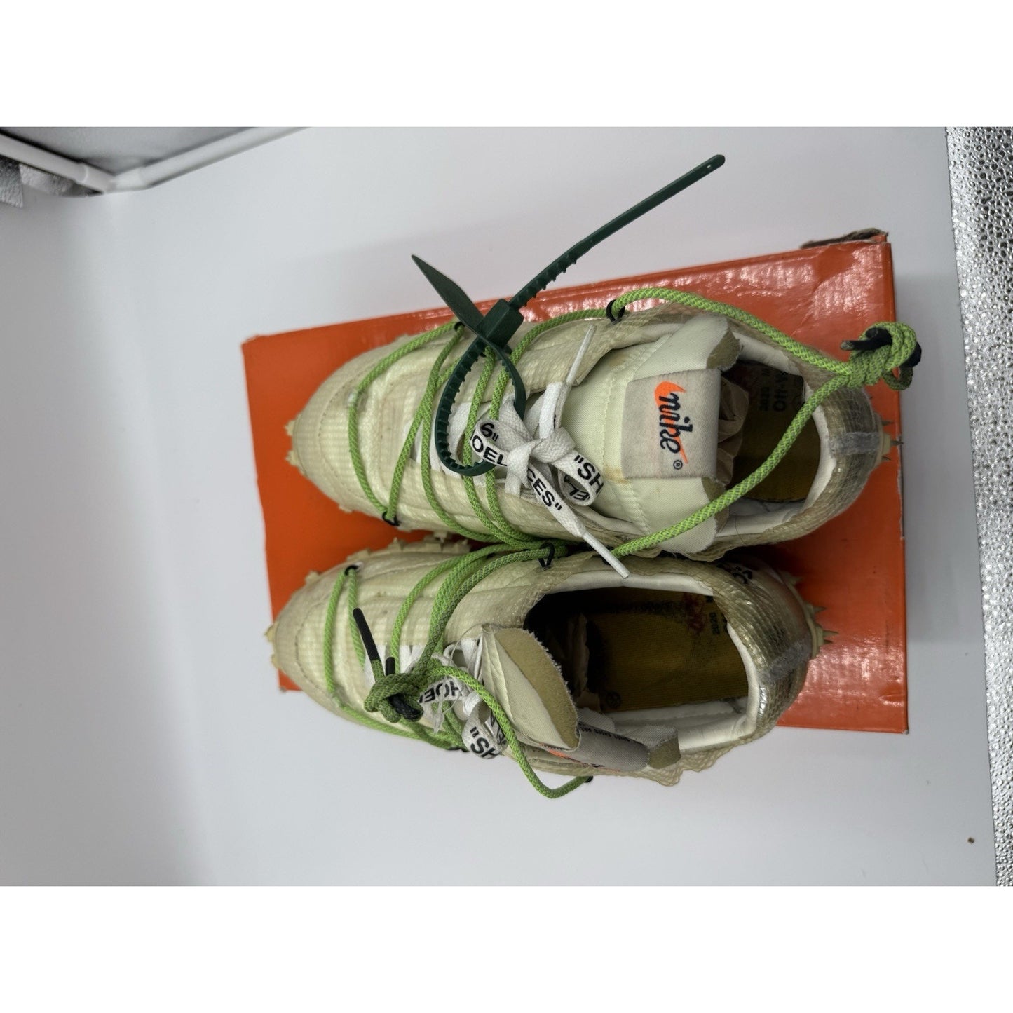 Size 8.5 - Nike Off-White x Waffle Racer Electric Green W