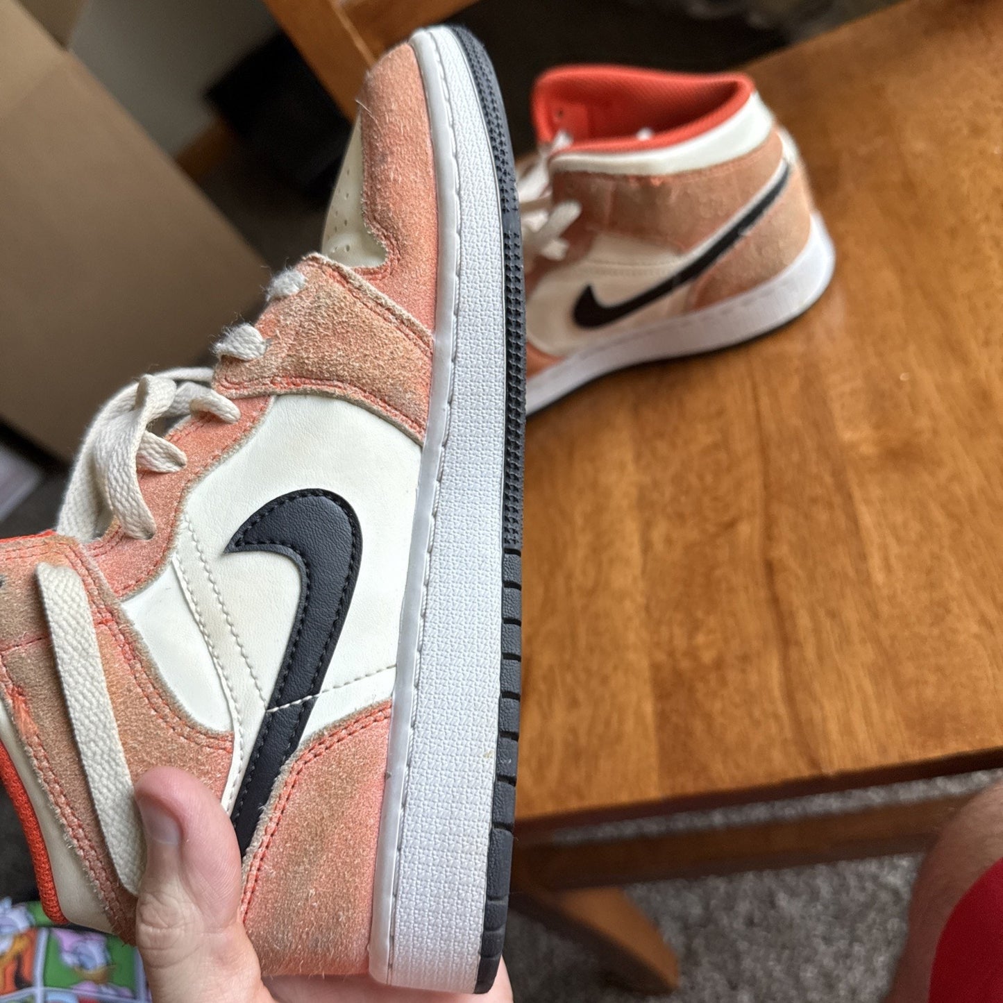 Size 5.5 (GS) - Jordan 1 SE Mid Orange Suede NBS015