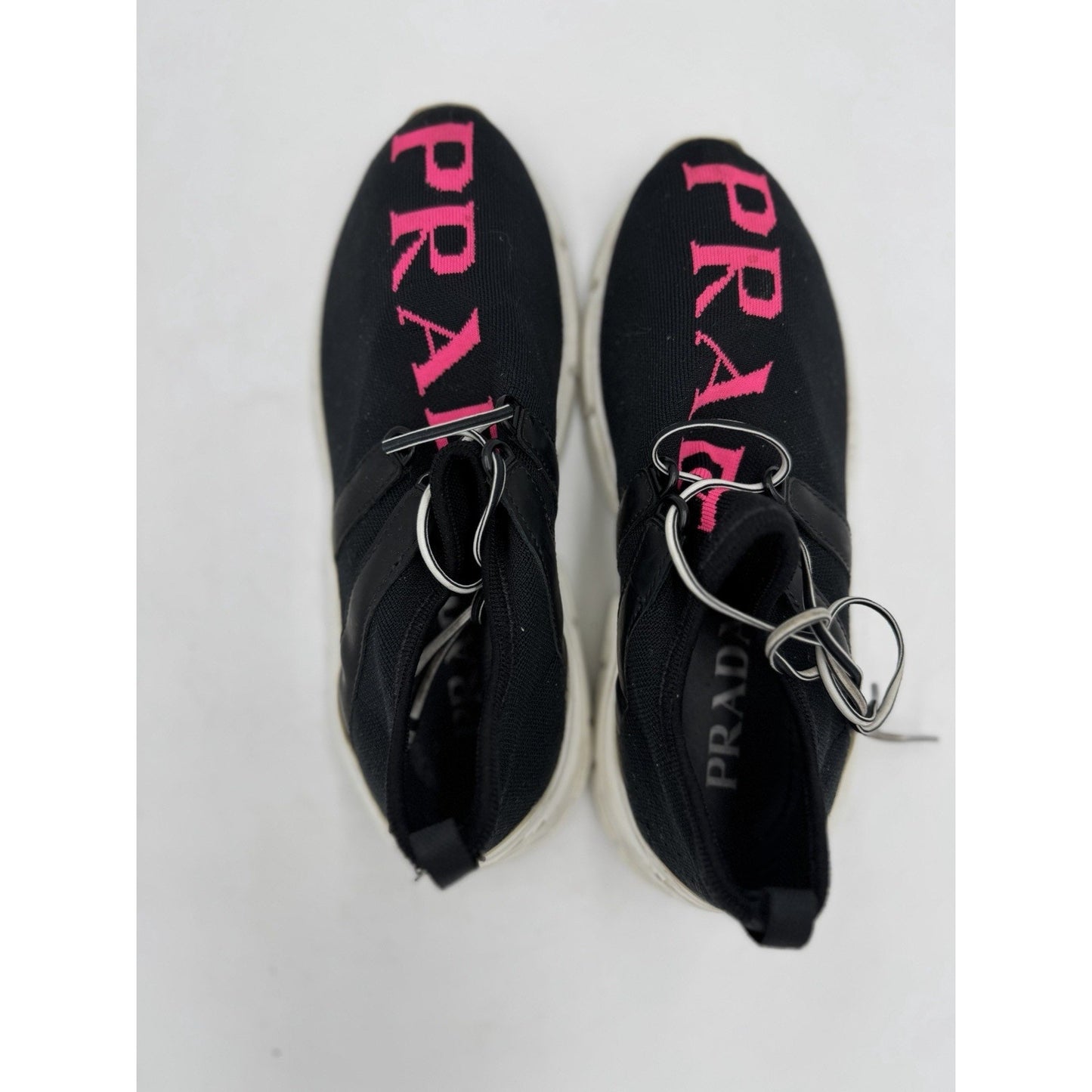 Size 4.5 - Prada Knit Fabric Sneakers Black