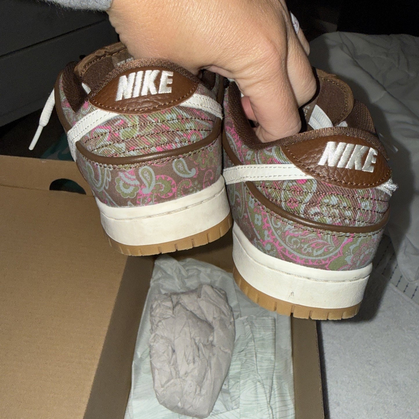 Nike SB Dunk Low Pro PRM Paisley Cacao White DH7534-200 Size 6