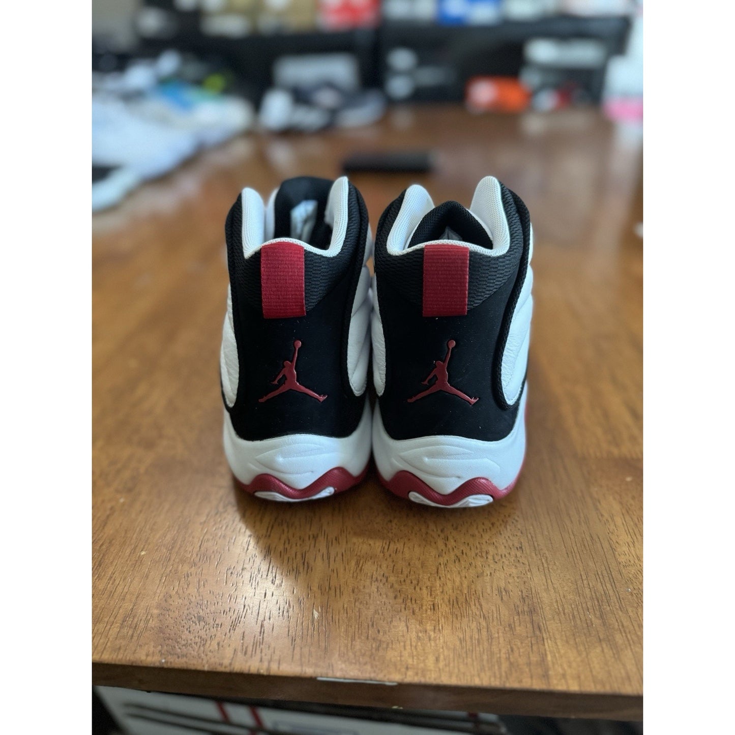 Size 9 - Jordan Pro Strong White Black Gym Red NBS193