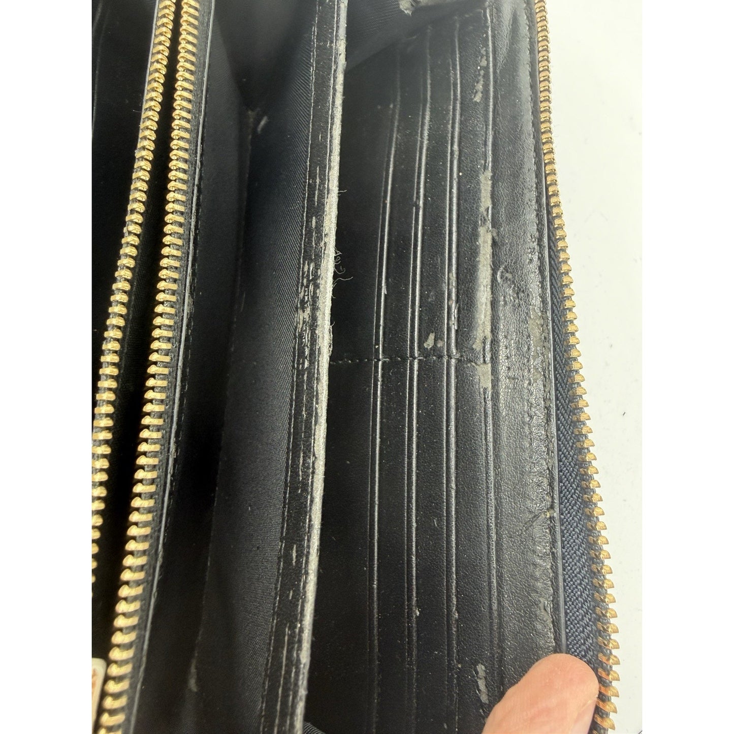 Coach Women Accordion Zip Wallet in Croc Embossed Leather Denim Blue