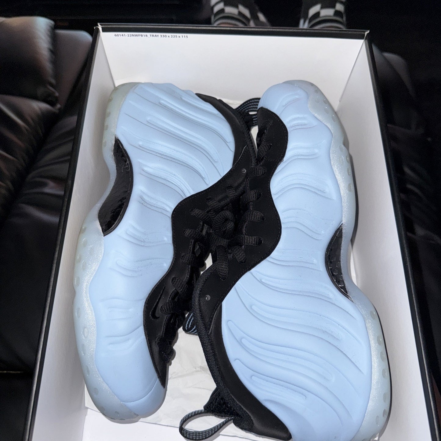 Size 8.5- Nike Air Foamposite One Psychic Blue and Black
