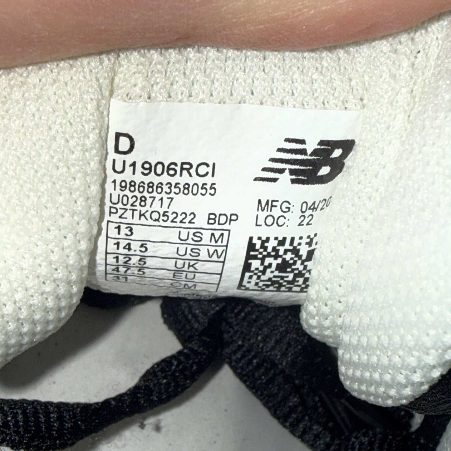 Size 13 - New Balance 1906R White Black