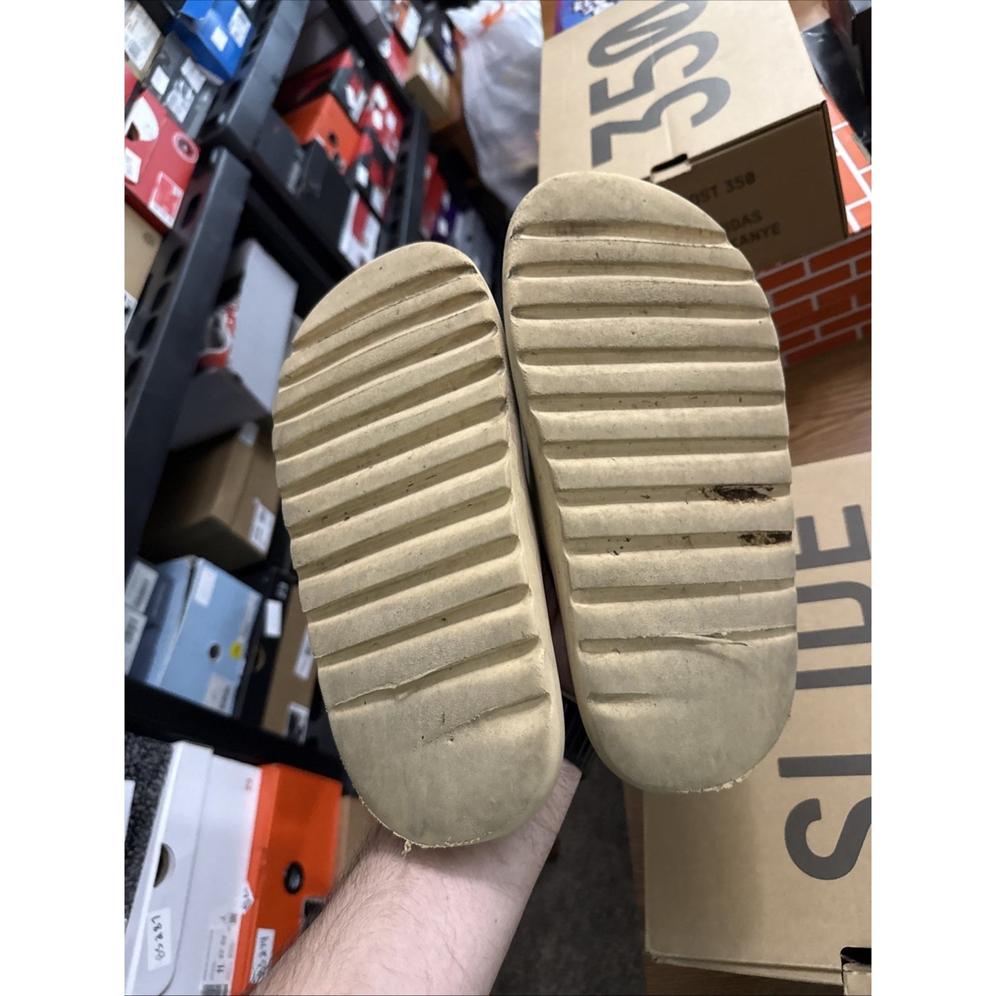 Size 9 - adidas Yeezy Slide Used (Desert Sand) BS341