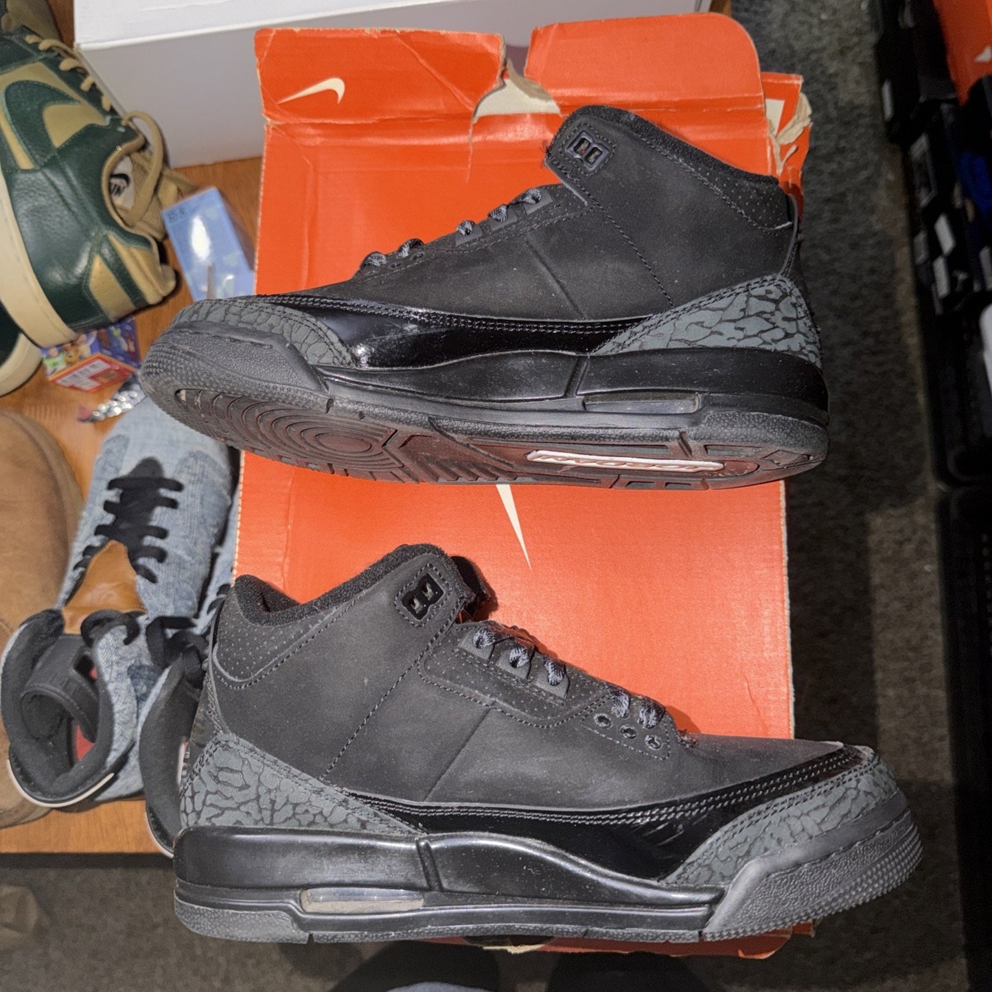 Air Jordan 3 Black Cat GS Size 6Y 2025 Women 7.5