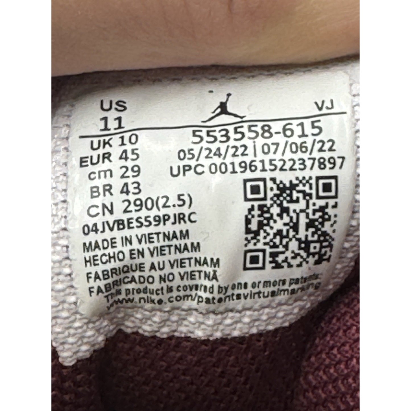 Size 11 - Jordan 1 Low Cherrywood Red 2022