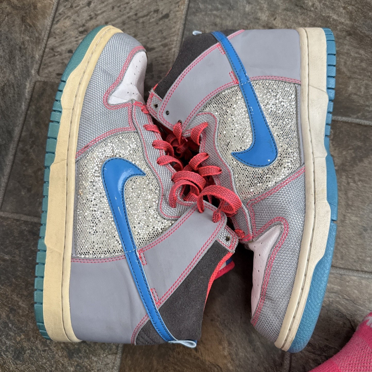 Size 10 - Nike Dunk 6.0 Premium High Grey Sequin W