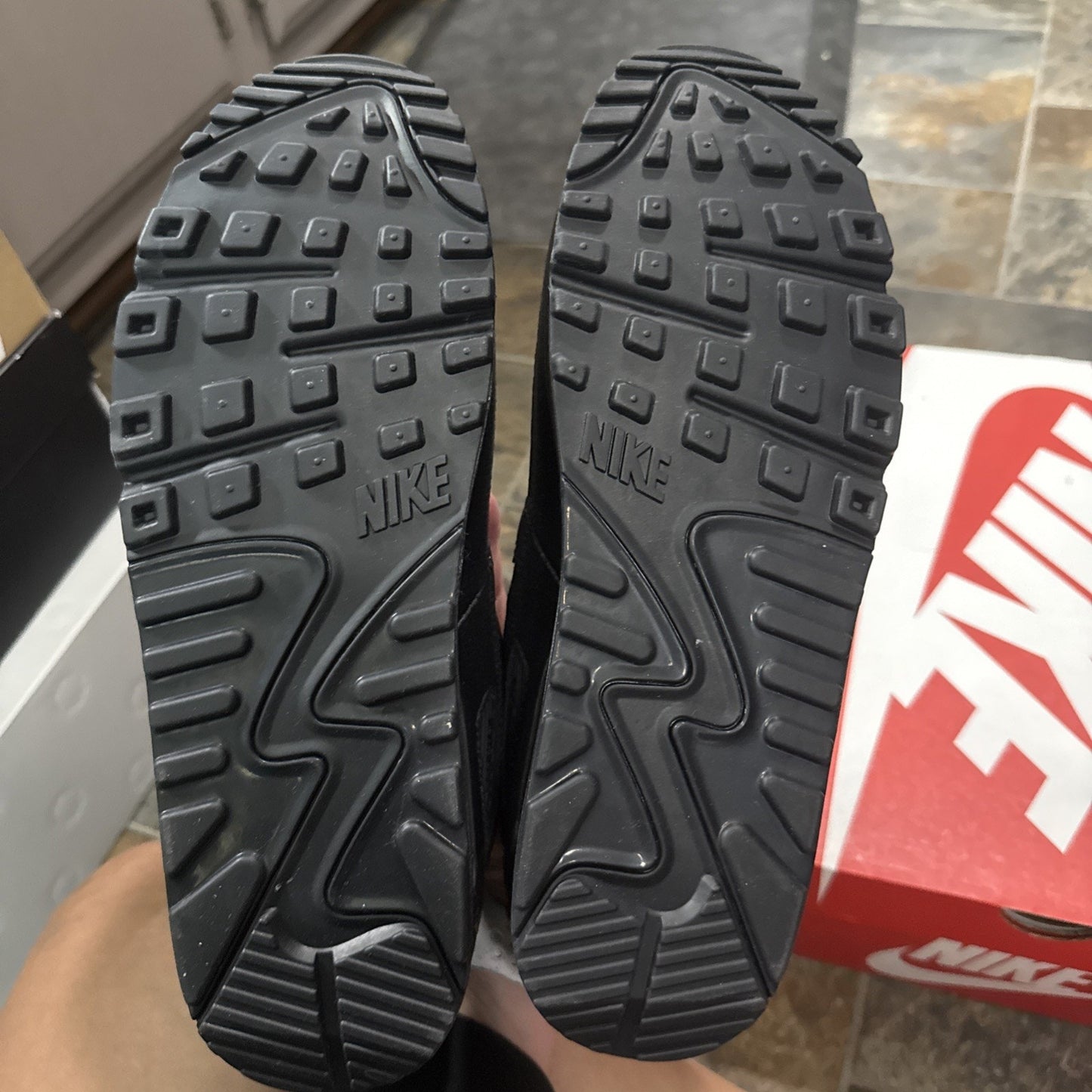 Size 10 - Nike Air Max 90 Leather Triple Black