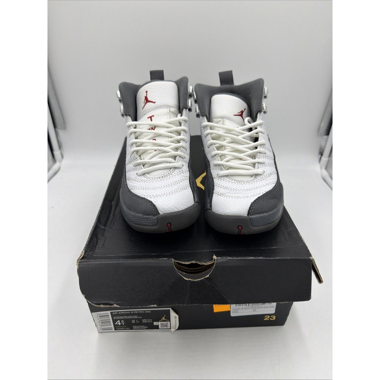 Size 4.5 (GS) - Jordan 12 Retro Mid Dark Grey - 153265-160