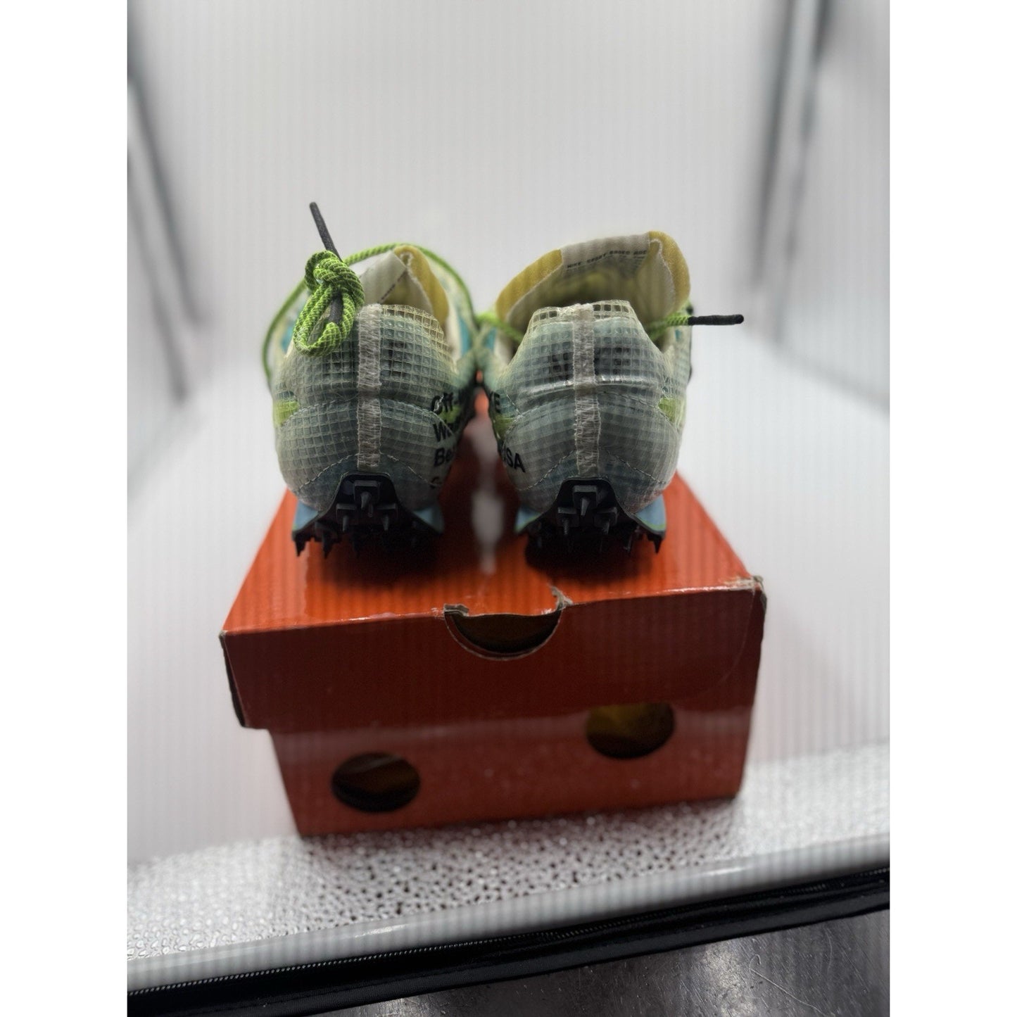 Size 5.5 - Nike Off-White x Waffle Racer Vivid Sky W BS739