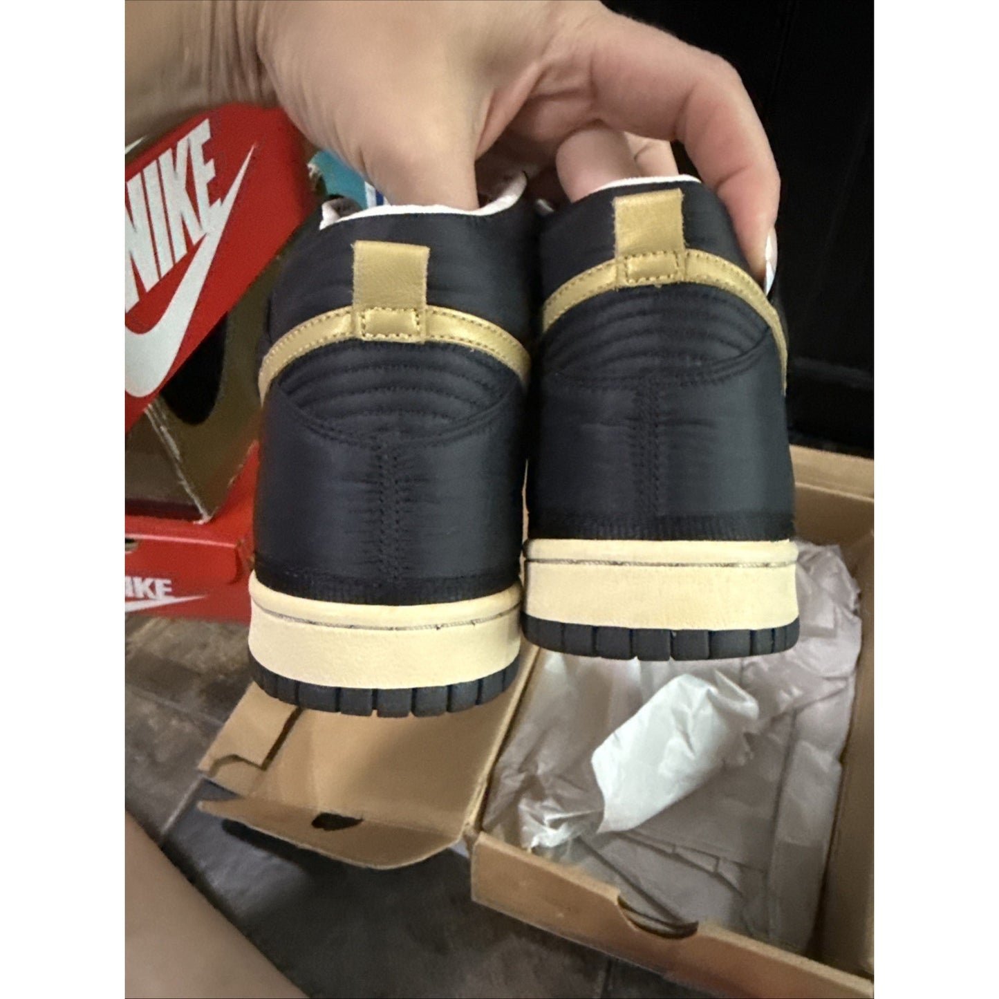Size 6 Nike Dunk Hi Vandal Premium BLACK GOLD 346113-071 With Original Box