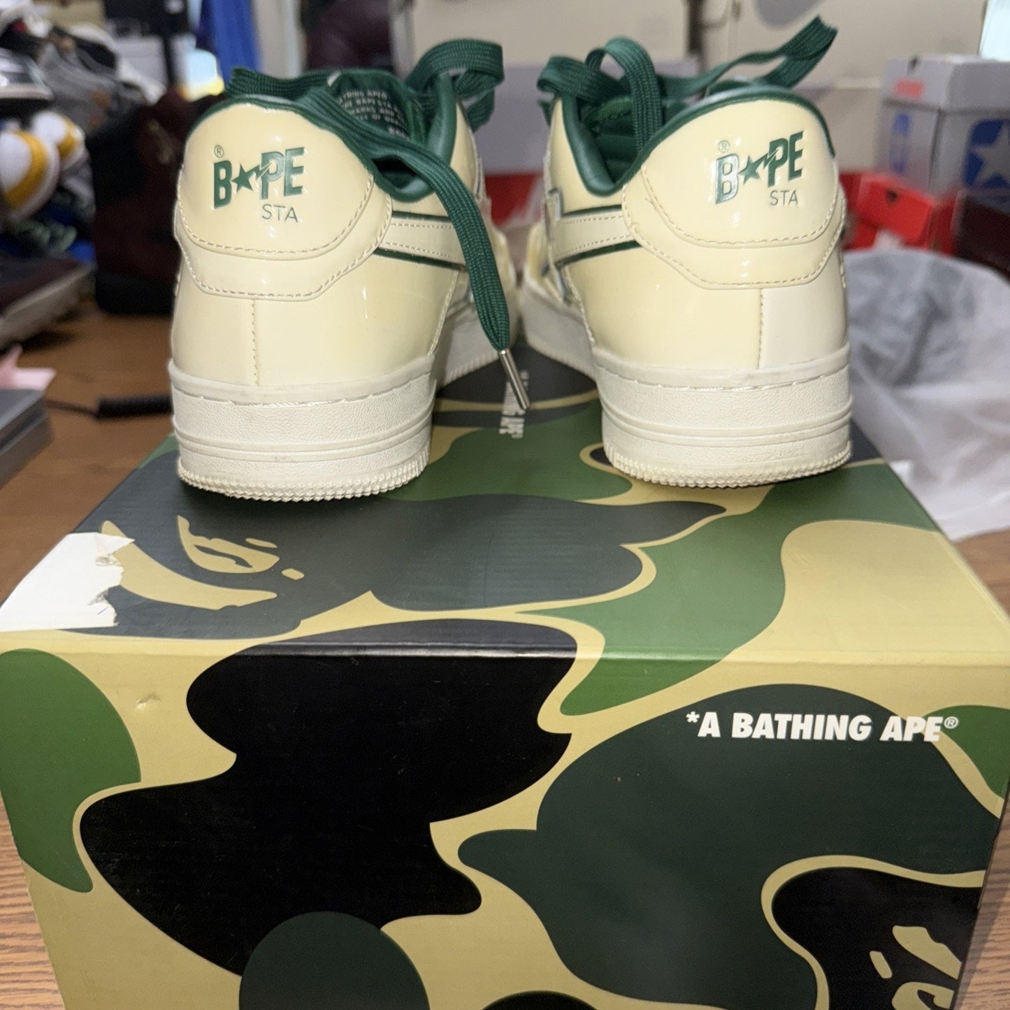 Size 7 A Bathing Ape Bape Green 1j30191017