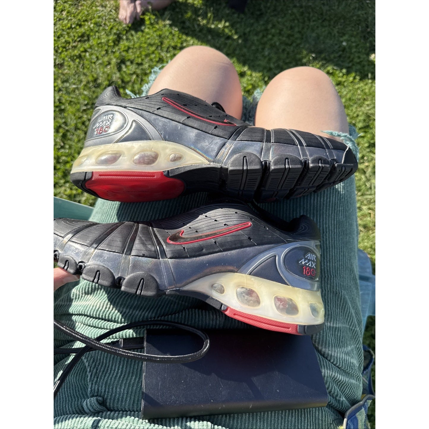 Size 9 Air Max Turbo 180 Black Silver Red Sample Tagged