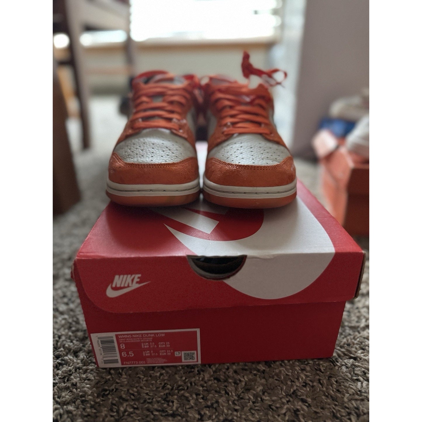 Size 8 - Nike Dunk Low Cracked Orange W BS349
