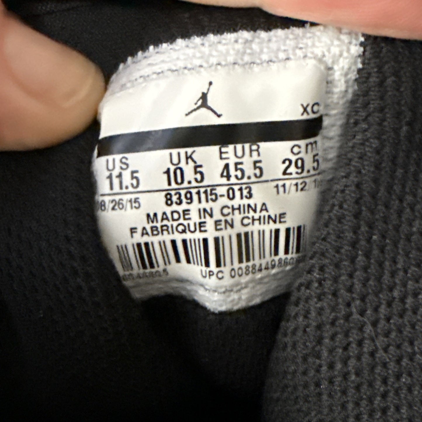 Size 11.5 - Air Jordan 1 Retro High Black Un-Supreme
