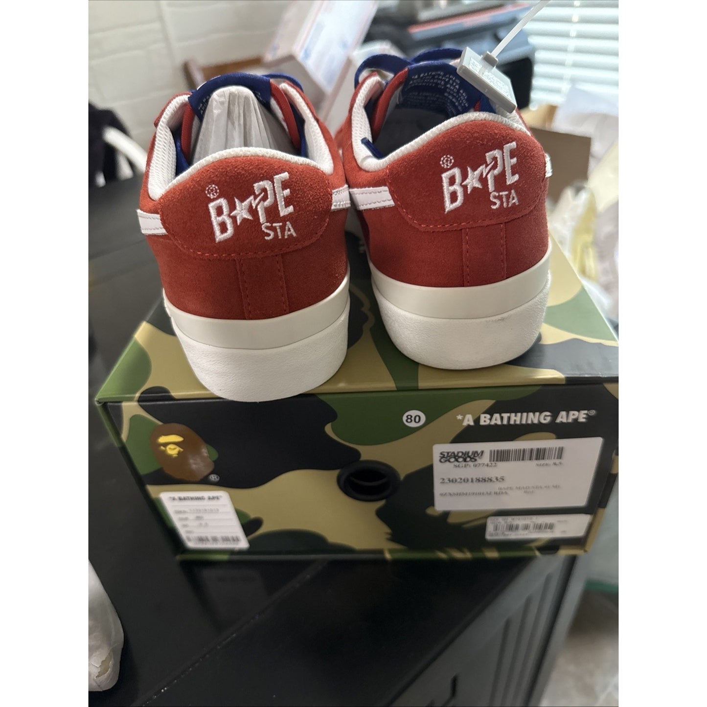 Size 8.5 - A Bathing Ape Mad Sta #1 M1 Red