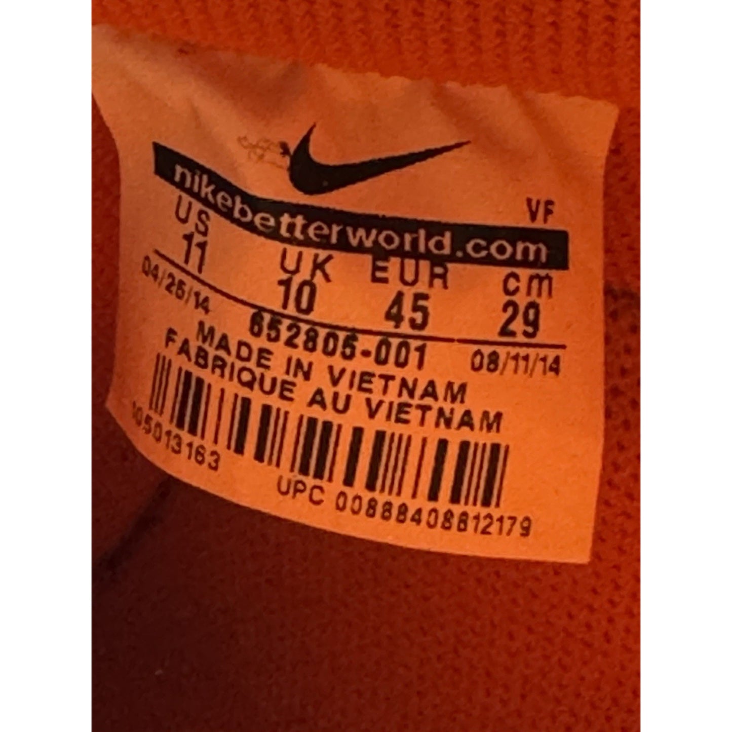 Size 11 - Nike Lunar Air Force 1 UNDFTD SP Low Undefeated bs863
