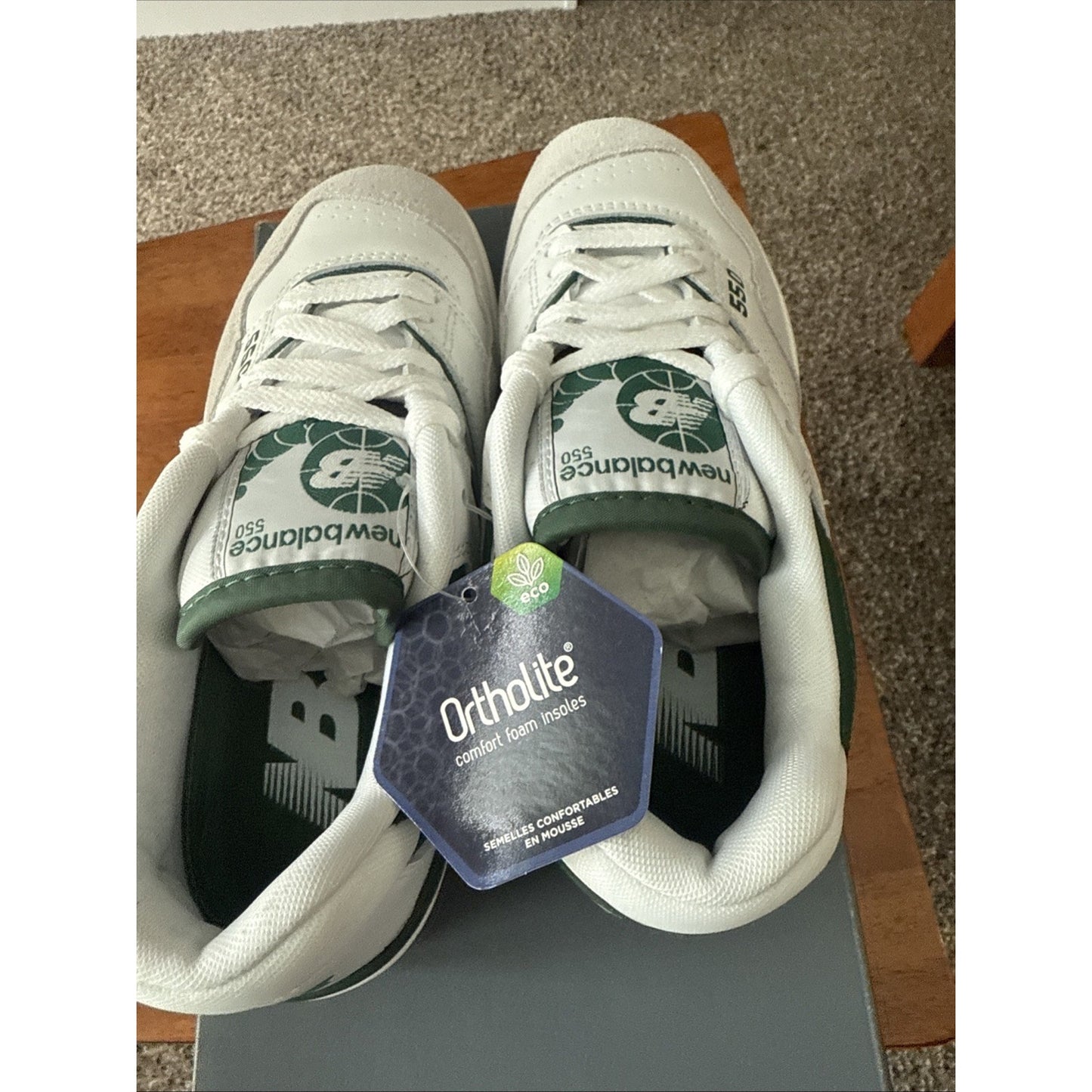 Size 5 - New Balance 550 White/Green 2021 - BB550WT1 BS062
